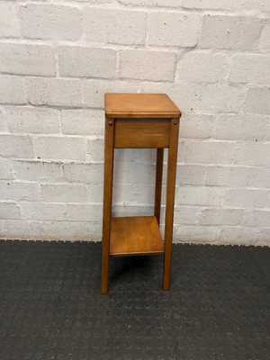 Tiered Wooden Plant Stand with Lower Shelf — Well Used Condition