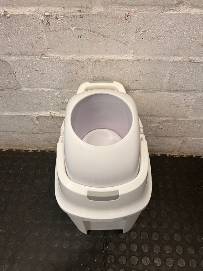 White Rotating Plastic Nappy Bin — Clean and Tested