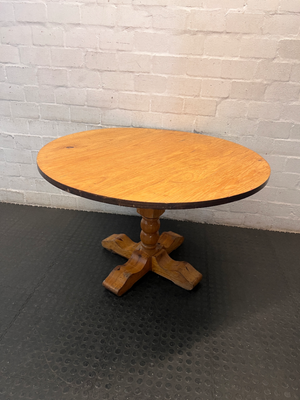 Round Wooden Pedestal Dining Table