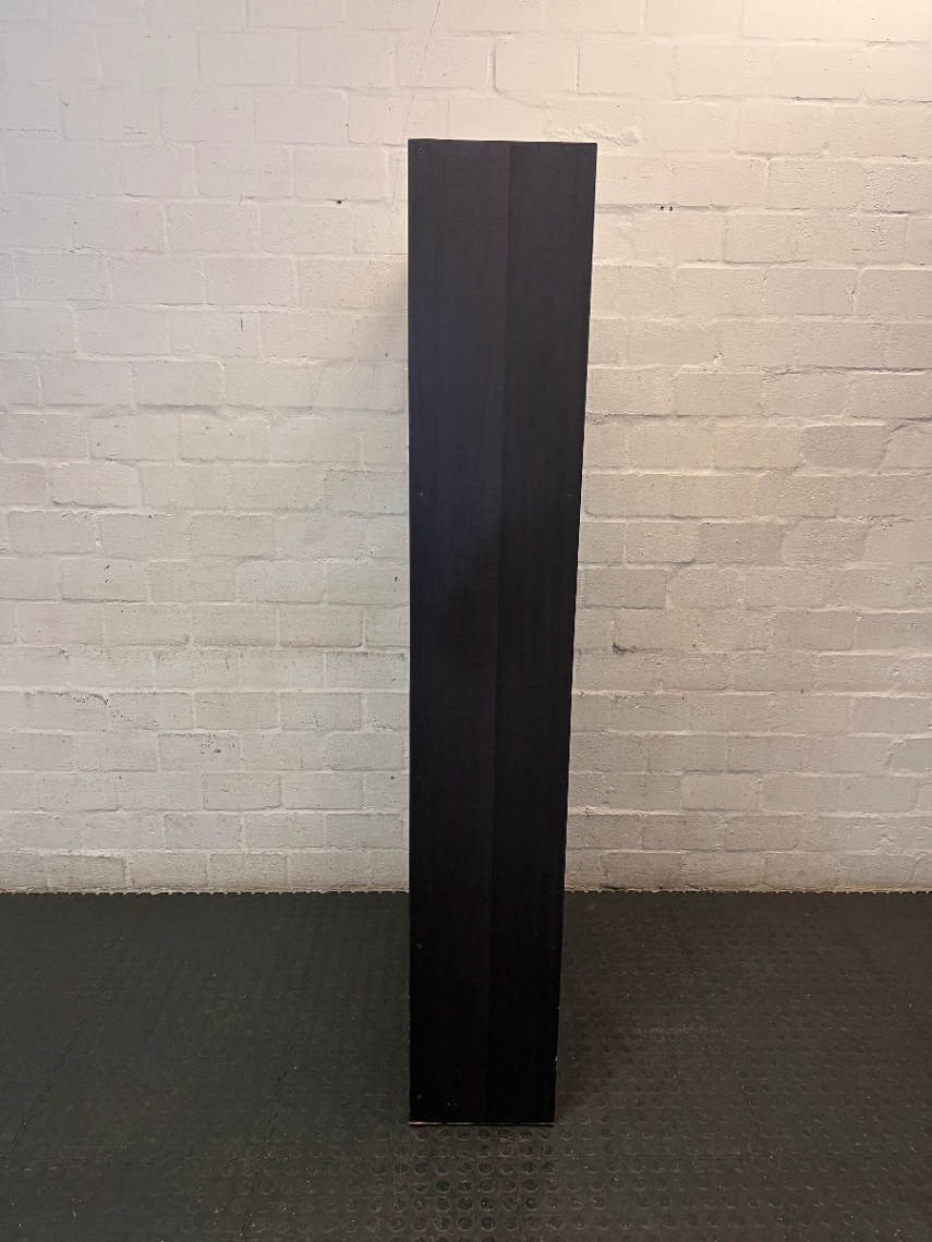 Dark Wood Geometric Open Bookshelf — Good Working Order