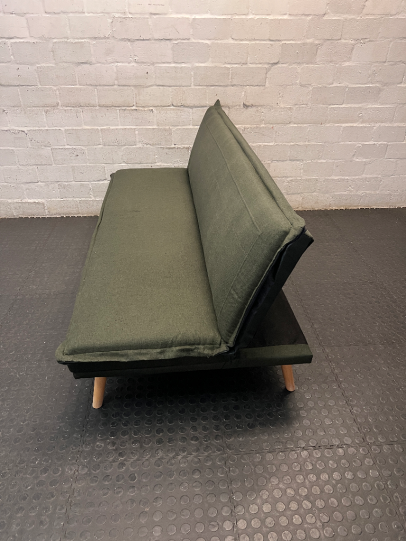 Mr Price Home Dark Green Fabric Sleeper Couch — Very Good Condition