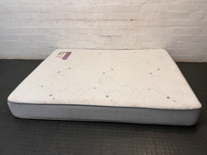 Queen Extra-Length Quilted Mattress — Fair Condition with Visible Wear