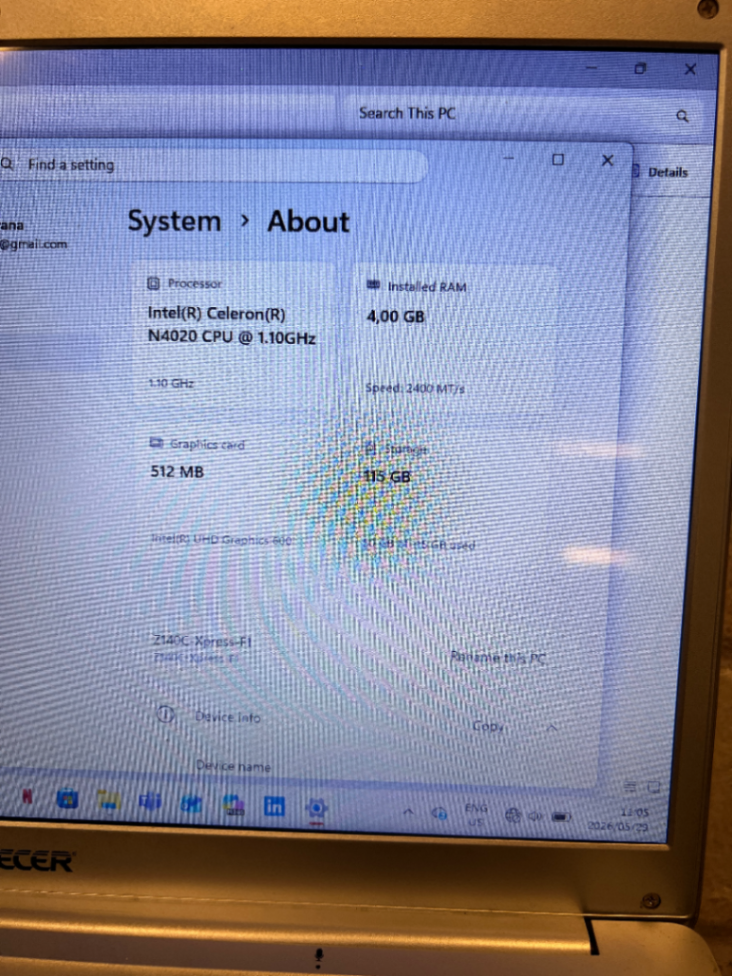 Mecer Silver Slimline Laptop — Keyboard Faults and Password Protected