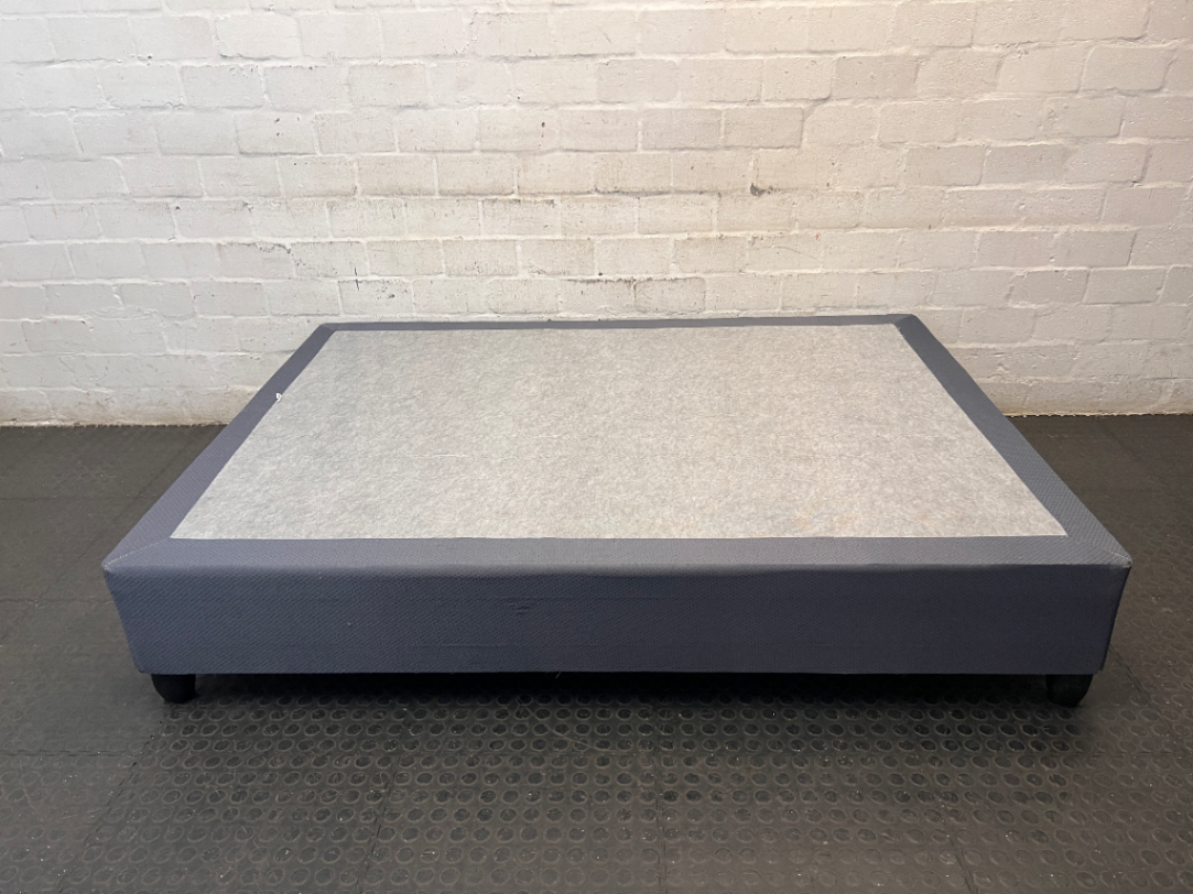 Upholstered Charcoal Grey Double Bed Base — Minor Wear on Corners