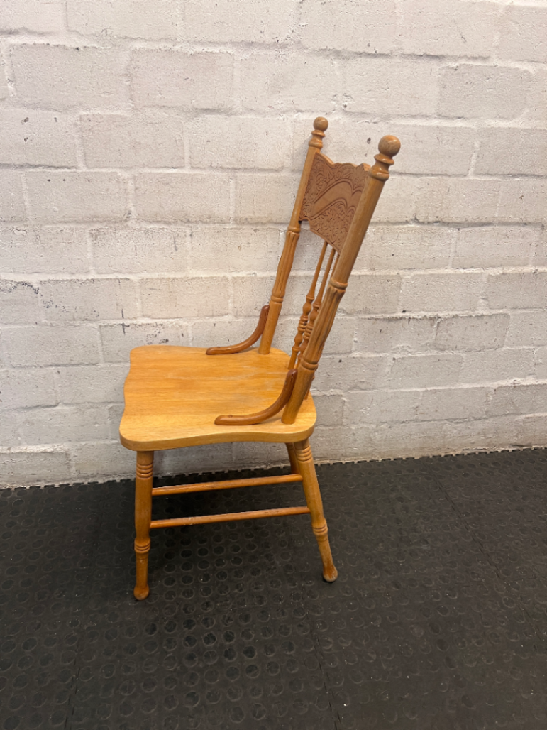 Carved Wooden Spindle Back Dining Chair