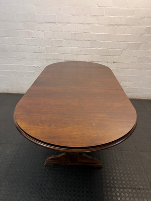 Oval Dark Wood Trestle Dining Table