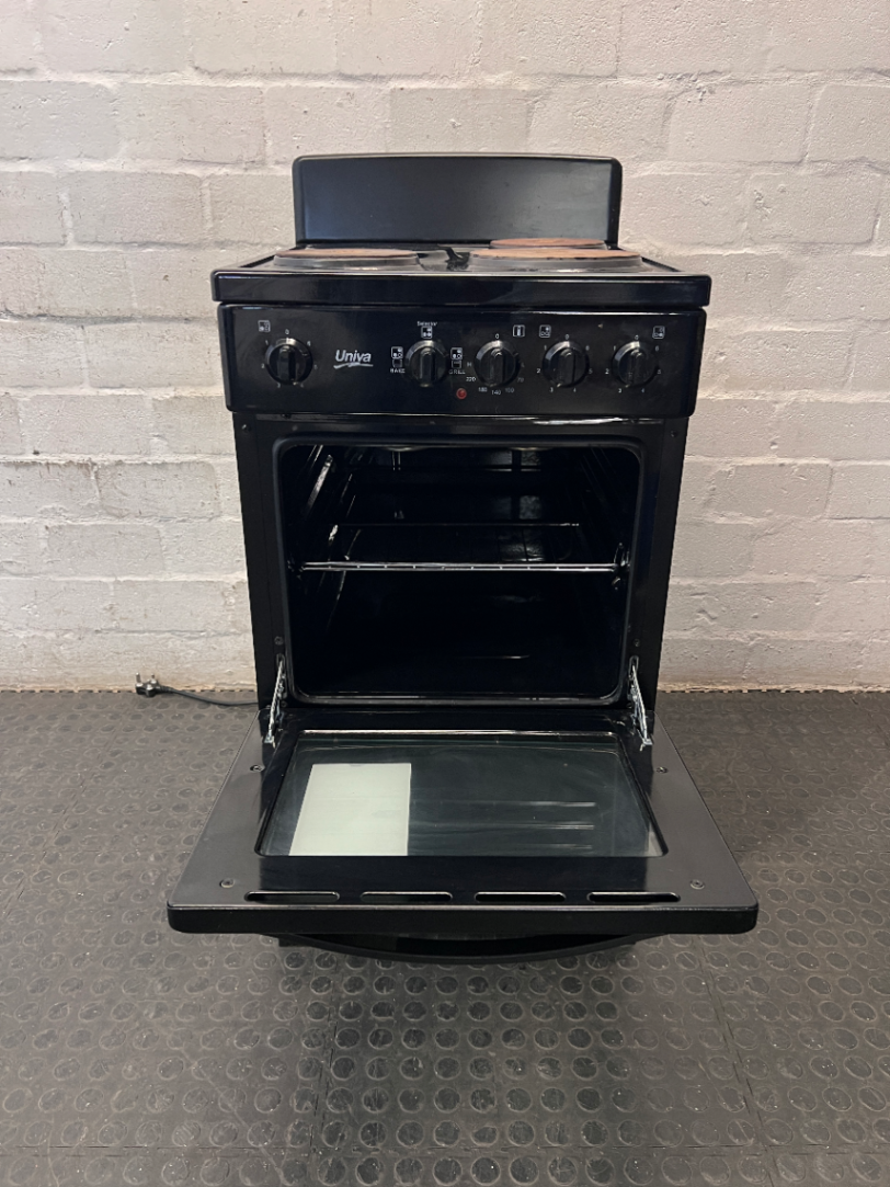 Univa 3-Plate Plug-In Electric Stove in Black — Good Working Order