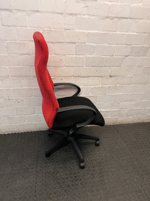 Two-Tone Red and Black High Back Office Chair