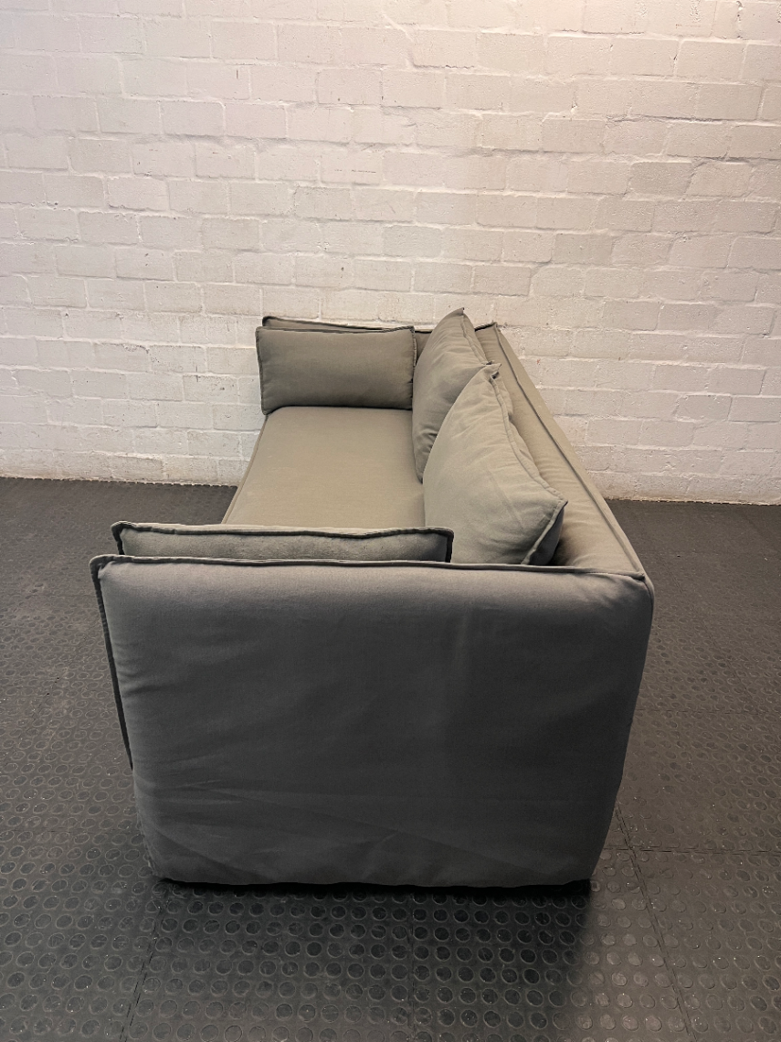 Coricraft Delphi Slipcover 3 Seater Couch in Olive — Very Good Original Condition
