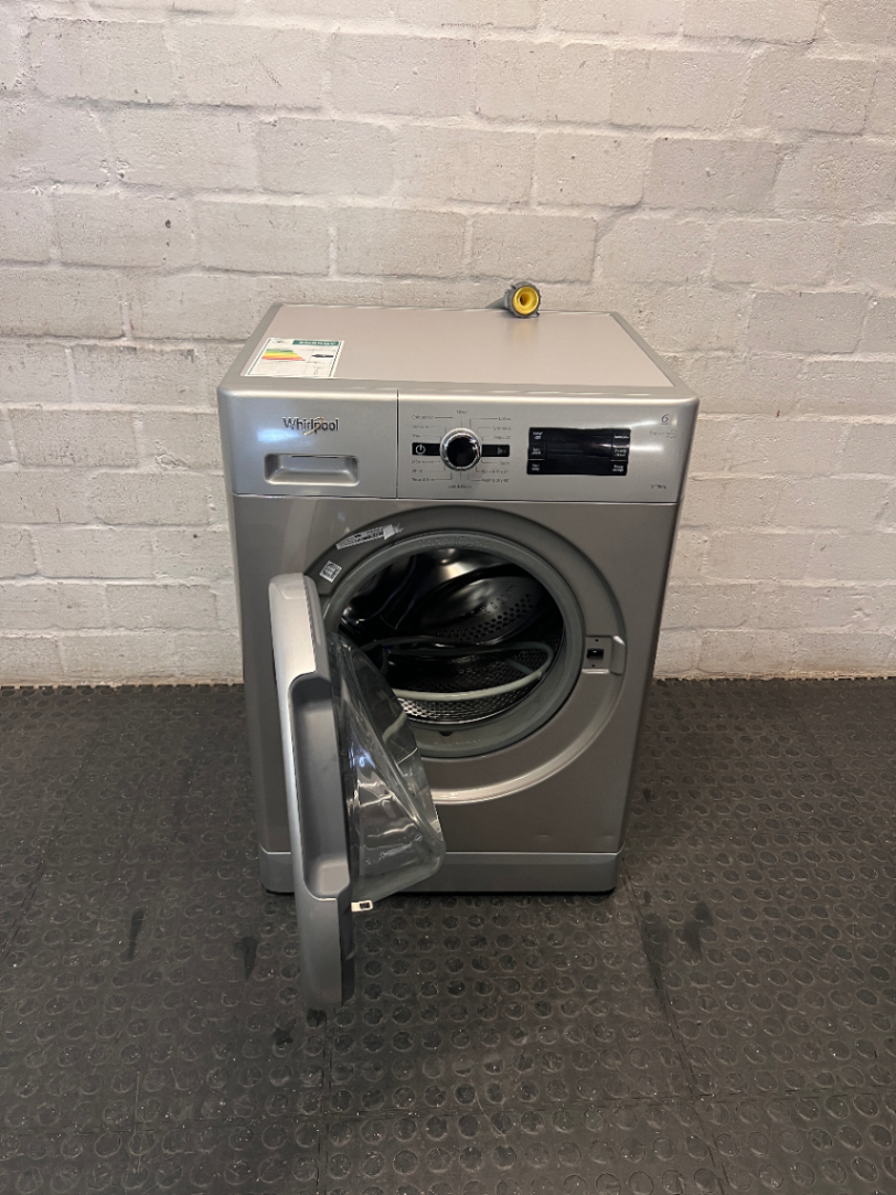Whirlpool Silver Front Loader Washing Machine — Good Working Order