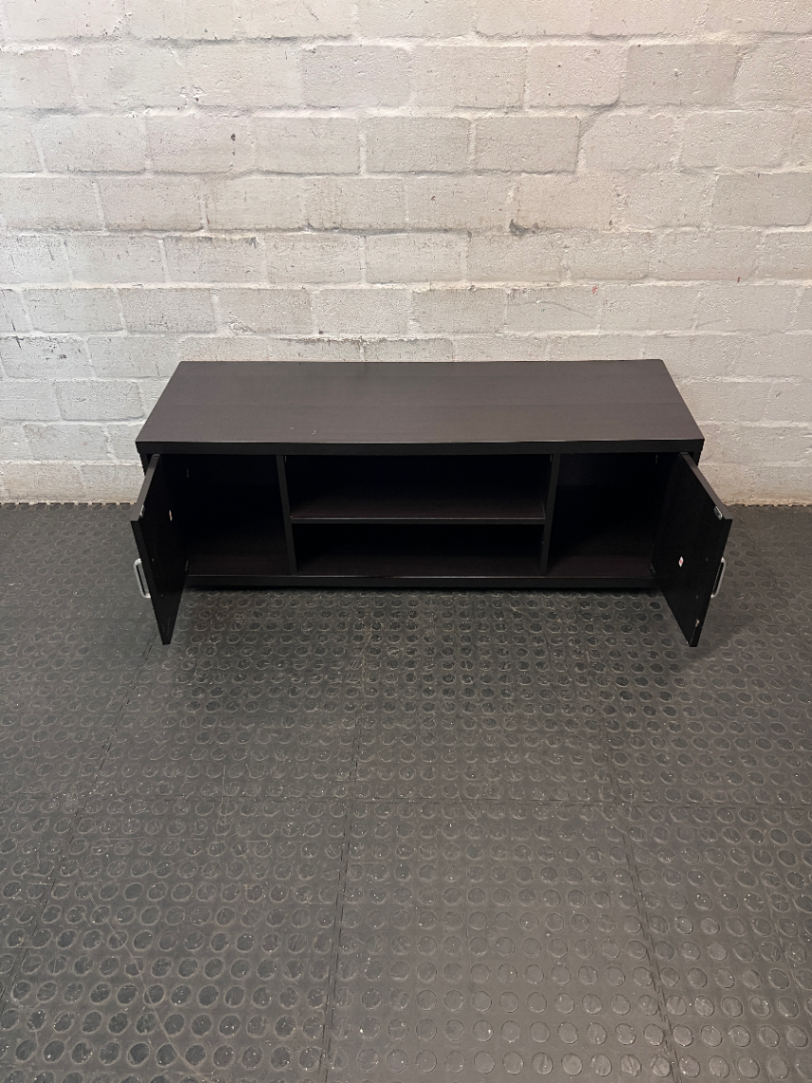 Dark Contemporary TV Unit with Two Cupboards