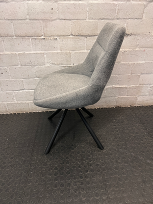 Decofurn Grey Fabric Dining Chair with Black Metal Legs — Good Working Order