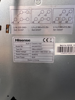 Hisense 4-Plate Touch Control Ceramic Hob — Good Working Order with Surface Grime