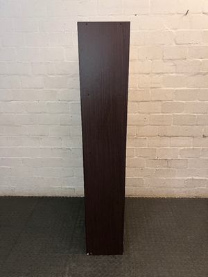 Dark Wood-Grain Laminate 8-Cubby Bookshelf — Good Working Order