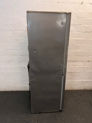 KIC Grey Upright Fridge-Freezer — Working Order With Visible Dents and Marks