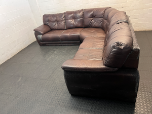 Large L-Shape Sectional Corner Couch in Chocolate Brown