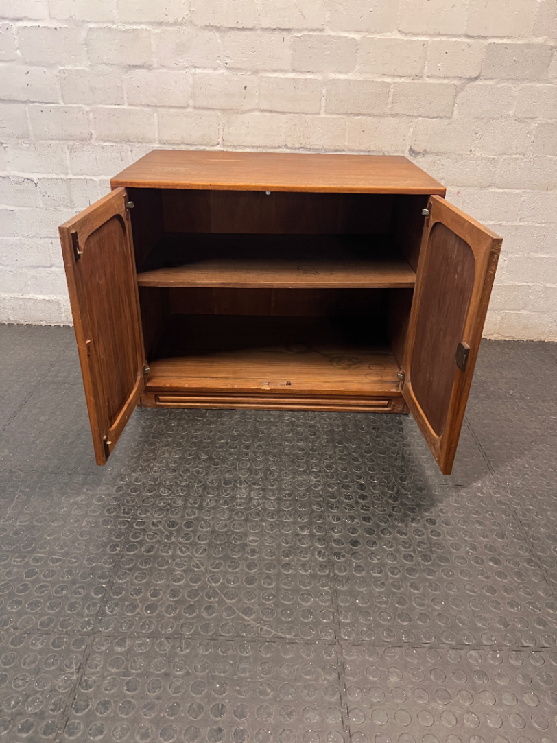 Recessed Panel Wooden Double Door Cabinet — Fair Used Condition