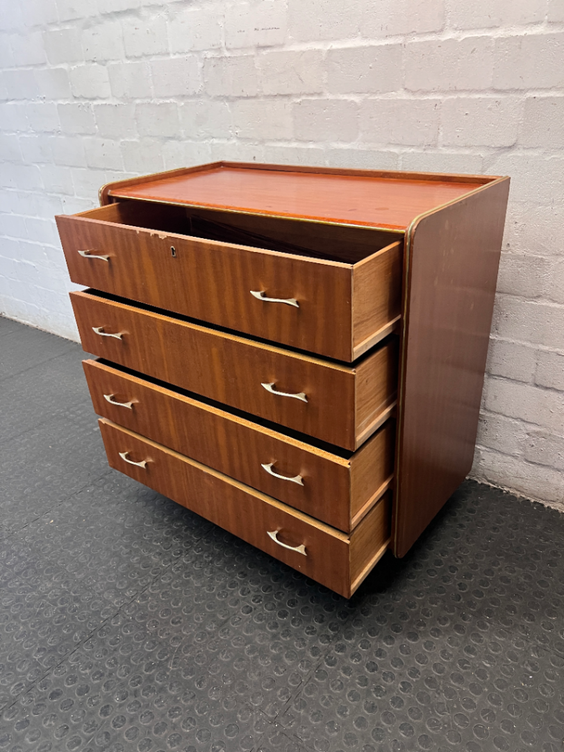 Vintage Mid-Century Style Wooden Chest of Drawers — Well Used Condition