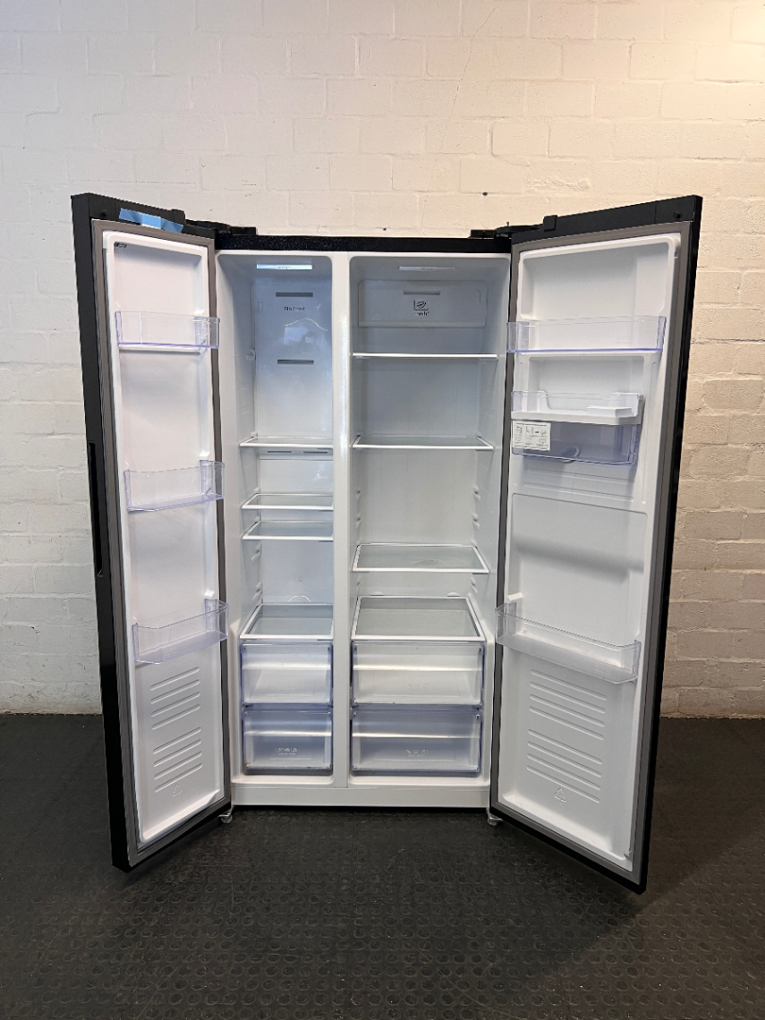 Defy Black Side-by-Side Fridge-Freezer with Dispenser — Good Working Order