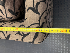 Contemporary Patterned Three-Seater Couch in Mocha & Black - 2ndhandwarehouse.com