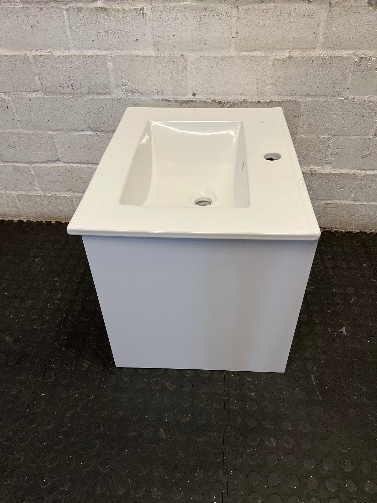 Modern White Ceramic Drop-In Bathroom Sink & Vanity Unit - 2ndhandwarehouse.com