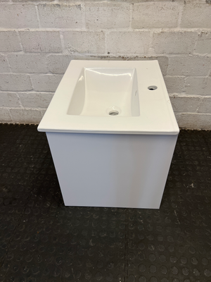 Modern White Ceramic Drop-In Bathroom Sink & Vanity Unit - 2ndhandwarehouse.com