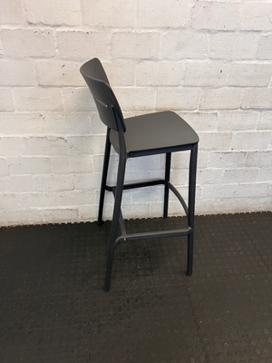 Contemporary Matte Black Bar Stools (Pair) - Like New - 2ndhandwarehouse.com