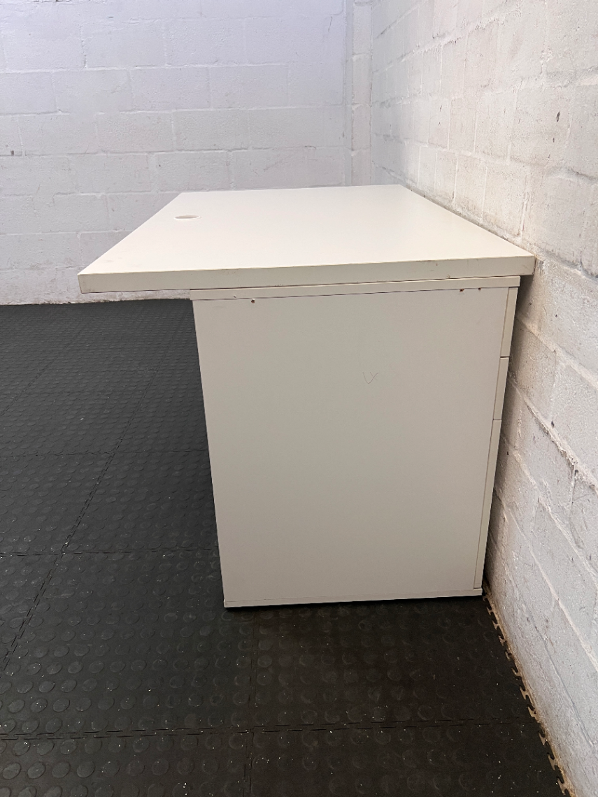 Modern White Office Desk with Pedestal Drawers - 2ndhandwarehouse.com