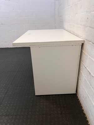 Modern White Office Desk with Pedestal Drawers - 2ndhandwarehouse.com
