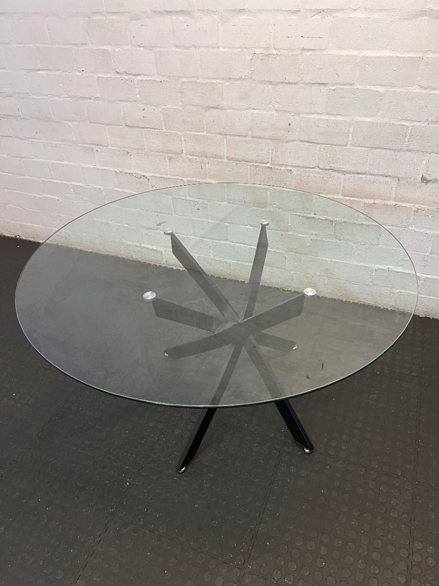 Decofurn 160cm Glass Dining Table - Damaged Leg Fittings - 2ndhandwarehouse.com