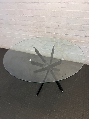 Decofurn 160cm Glass Dining Table - Damaged Leg Fittings - 2ndhandwarehouse.com