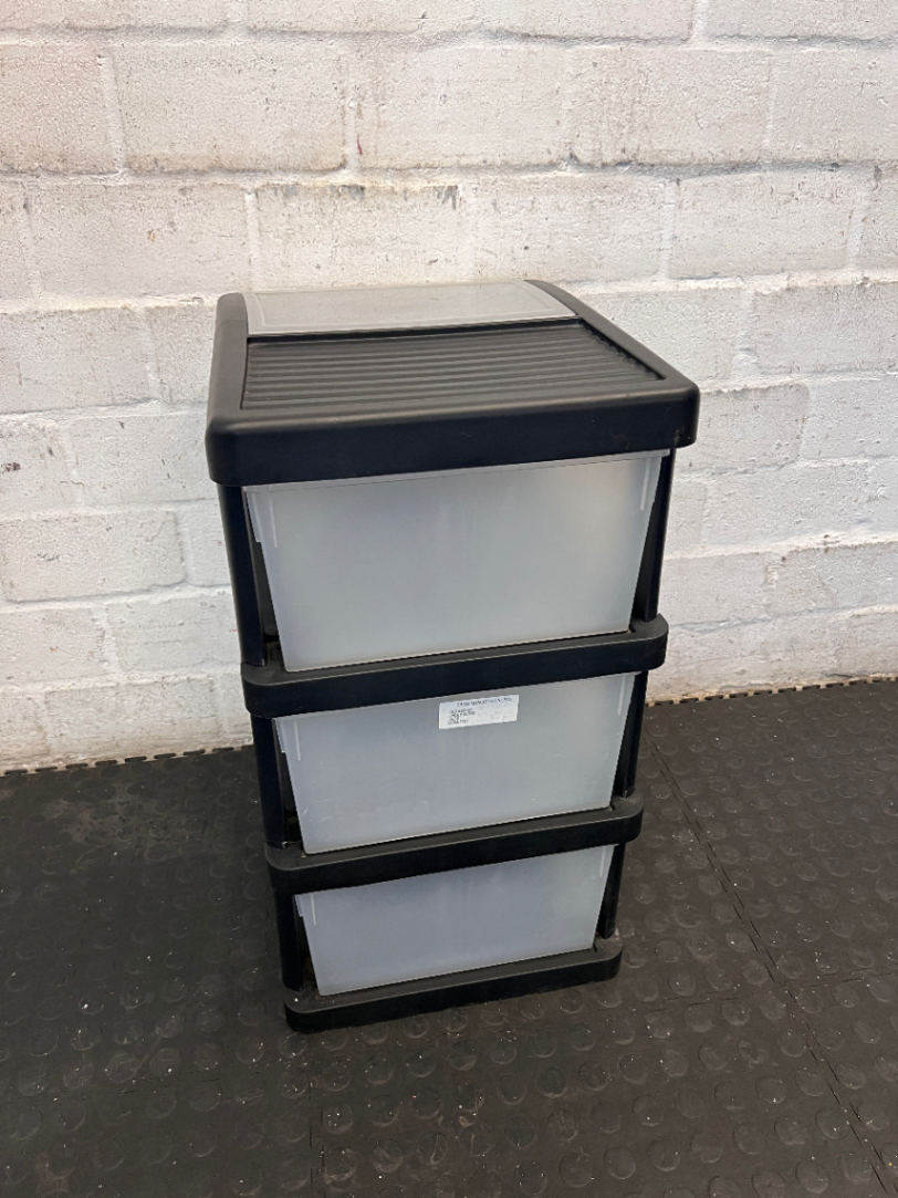 Compact 3-Drawer Plastic Storage Organiser - 2ndhandwarehouse.com