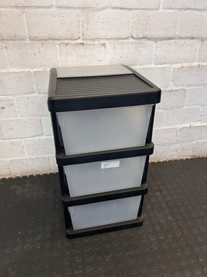 Compact 3-Drawer Plastic Storage Organiser - 2ndhandwarehouse.com