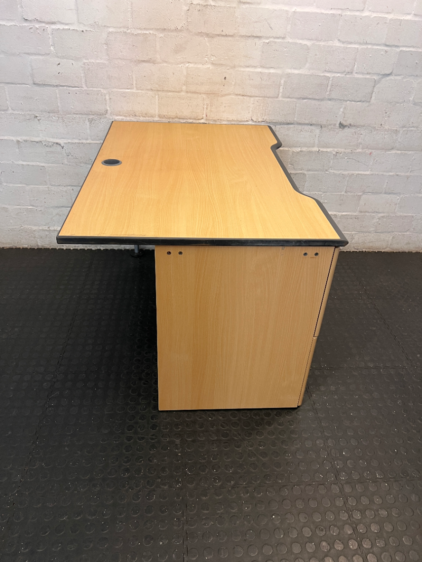 Ergonomic Office Desk with Integrated Pedestal Drawers — Good Working Order with Cable Trays - 2ndhandwarehouse.com