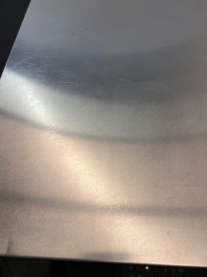 Brushed Aluminium Industrial Dining Table — Well-Maintained Condition - 2ndhandwarehouse.com