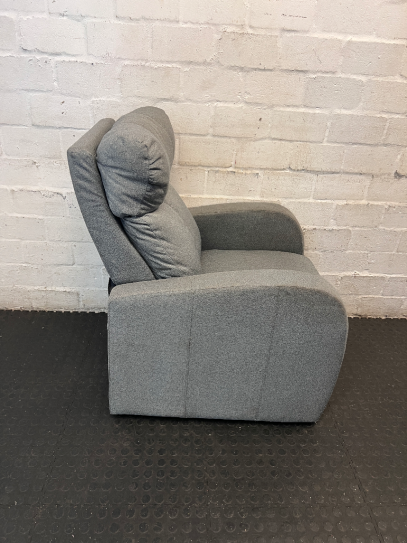 Grey Fabric High Back 1 Seater Couch — Visible Wear and Marking on F - 2ndhandwarehouse.com