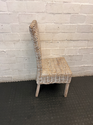 White Two-Tone Rattan Weave Dining Chair — Good C - 2ndhandwarehouse.com