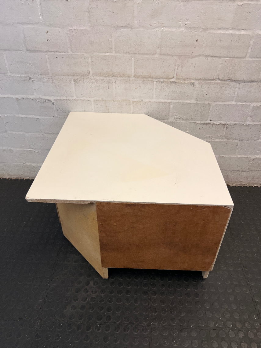 5 Piece White Bedroom Wardrobe and Dressing Unit — Well Used with Worn Paint F - 2ndhandwarehouse.com