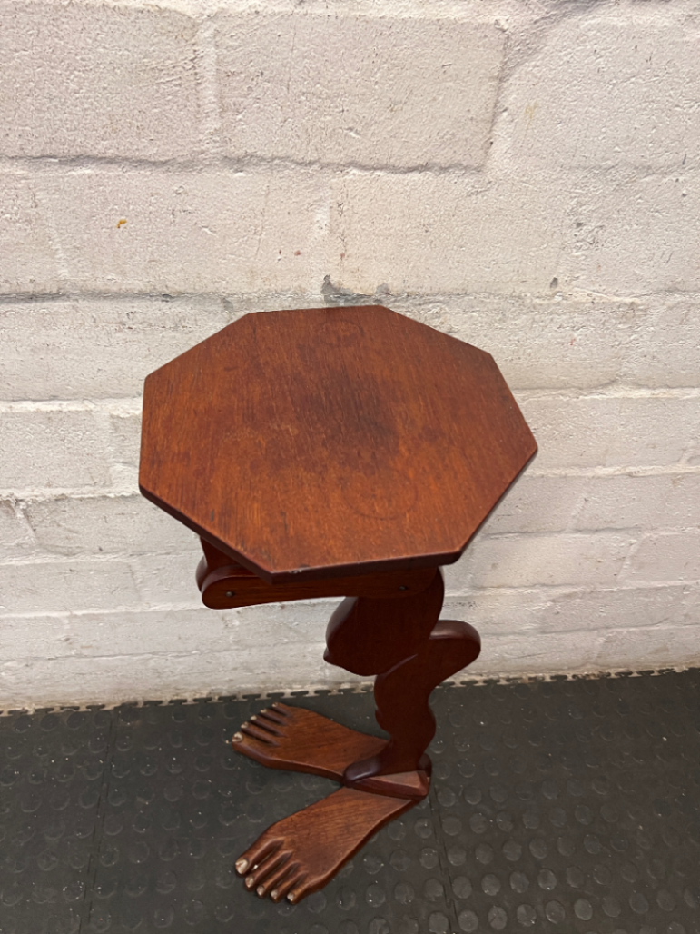 Carved Wooden Figurative Side Table - 2ndhandwarehouse.com