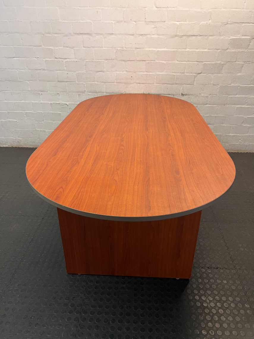 Oval Wood-Tone Boardroom Table — Good Working Order