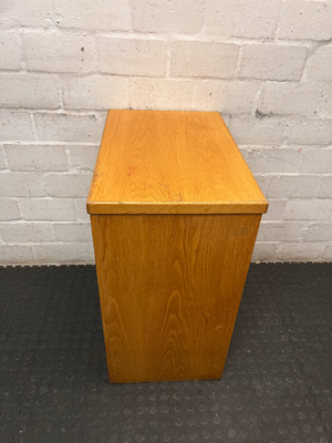 Medium Wooden Two-Tier Bookshelf — Fair Condition with General Wear