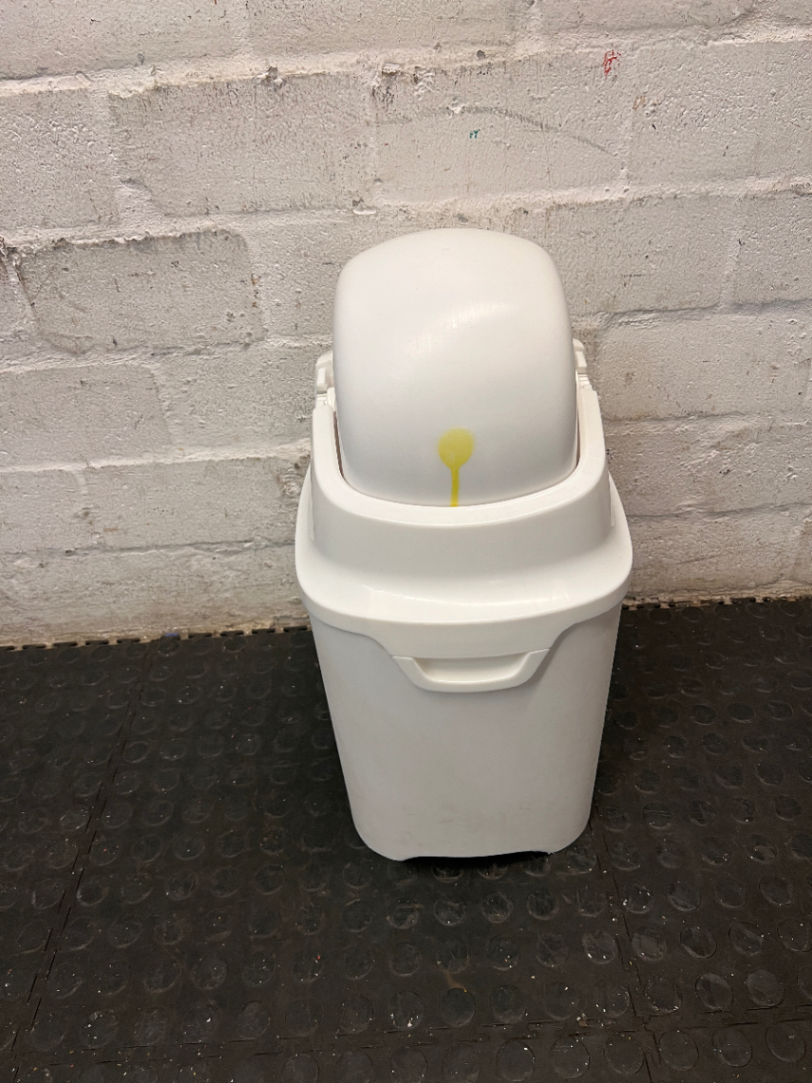 White Rotating Plastic Nappy Bin — Clean and Tested