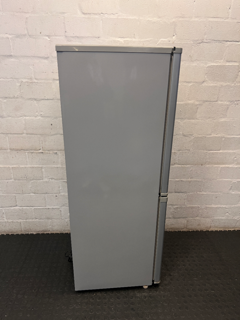 Hisense Silver Bottom-Mount Fridge-Freezer — Working Well, Fair Exterior Condition