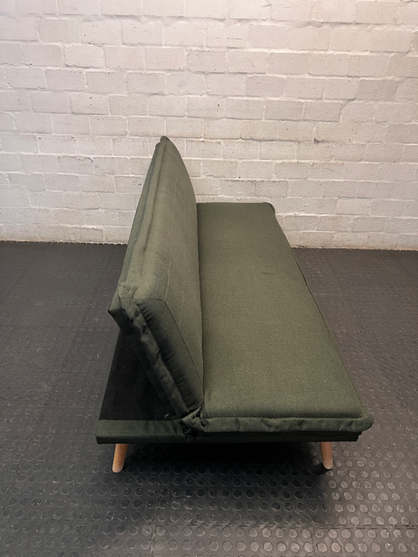 Mr Price Home Dark Green Fabric Sleeper Couch — Very Good Condition