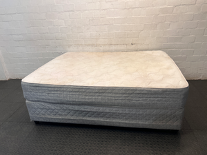 Queen Durapedic Super Firm Mattress and Base Set — Visible Light Surface Staining