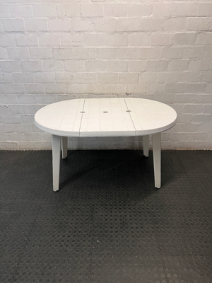 Classic White Oval Plastic Outdoor Table