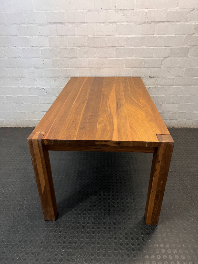 Weylandts Brown Wood Dining Table — Minor Scratches on Side Legs