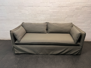 Coricraft Delphi Slipcover 3 Seater Couch in Olive — Very Good Original Condition