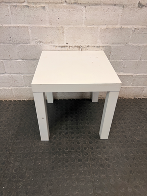 Square White Minimalist Side Table — Broken Parts and Damaged Legs