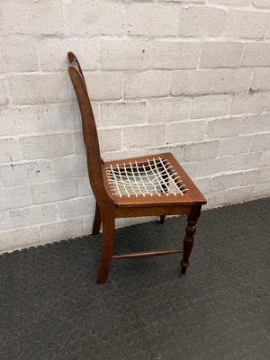 Vintage Dark Wood Dining Chair with Spindle Detail